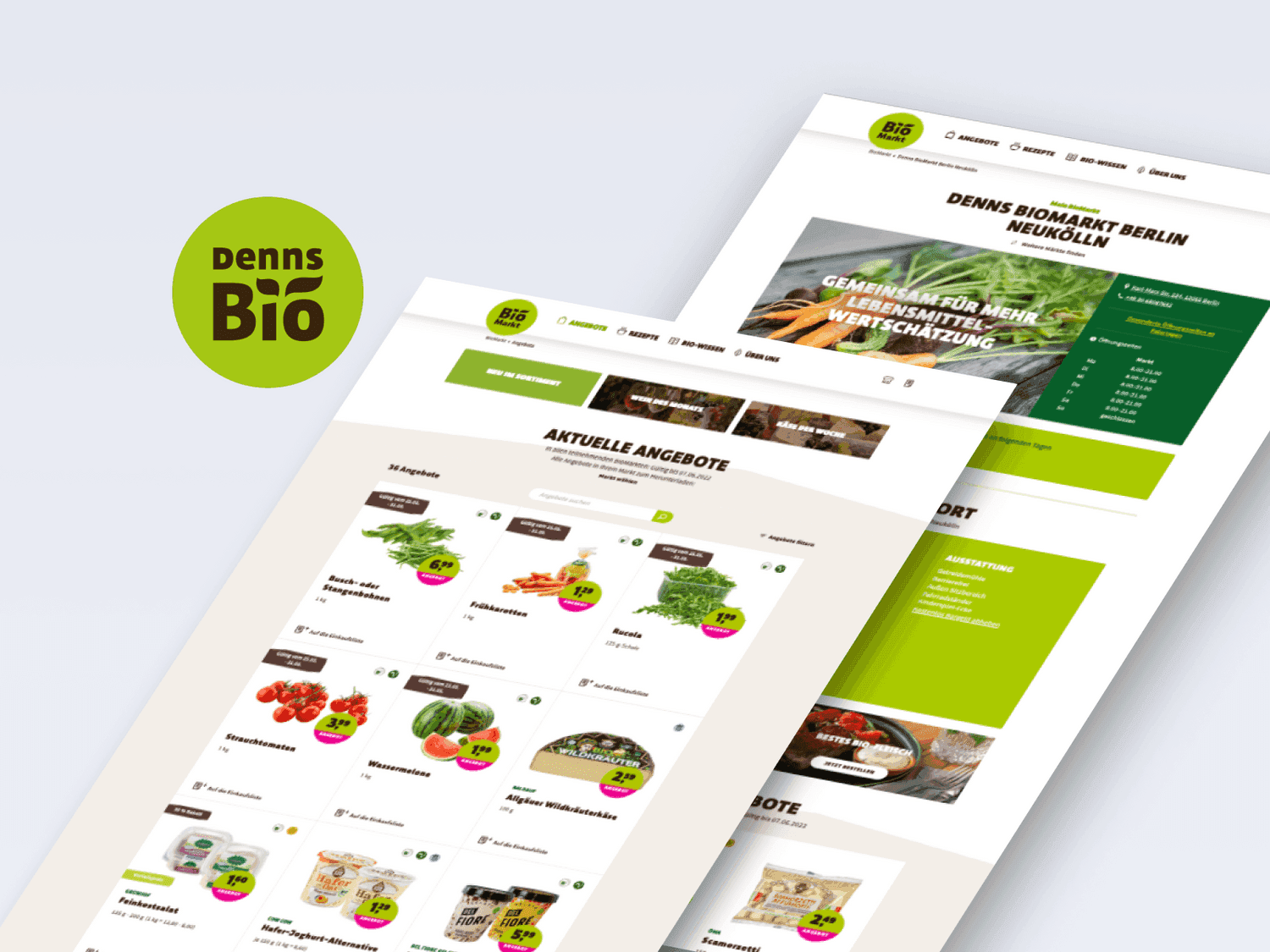 Denns biomarkt page mockup