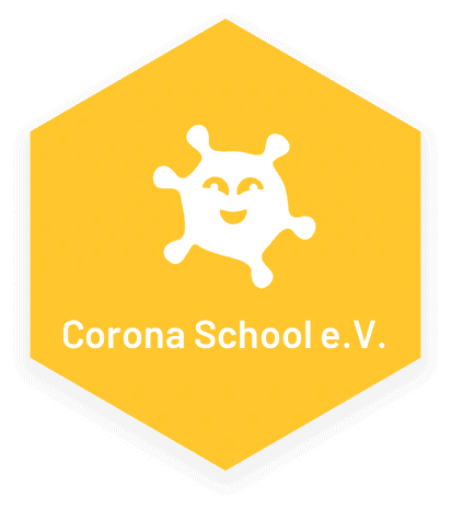  CoronaSchool-Logo auf einem Feld