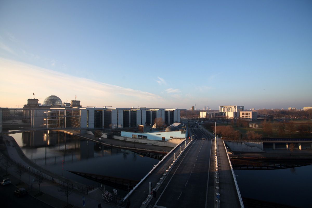 view of the Berlin Regierungsviertel as seen from the BMW Stiftung Herbert Quandt